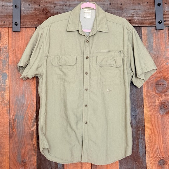 REI Other - REI Men's Vented Hiking Fishing Shirt Khaki Size M Short Sleeve Nylon Gorpcore